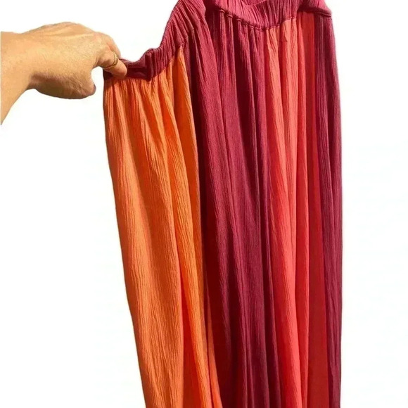 Lane Bryant Boho Maxi halter dress striped in pink orange & yellow size 22/24 - Picture 4 of 9